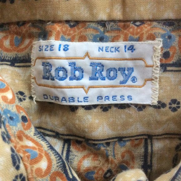 Rob Roy Vintage 60's/70's Cowboy Western Festival Button Down Shirt Boys Size 18 - Picture 3 of 3